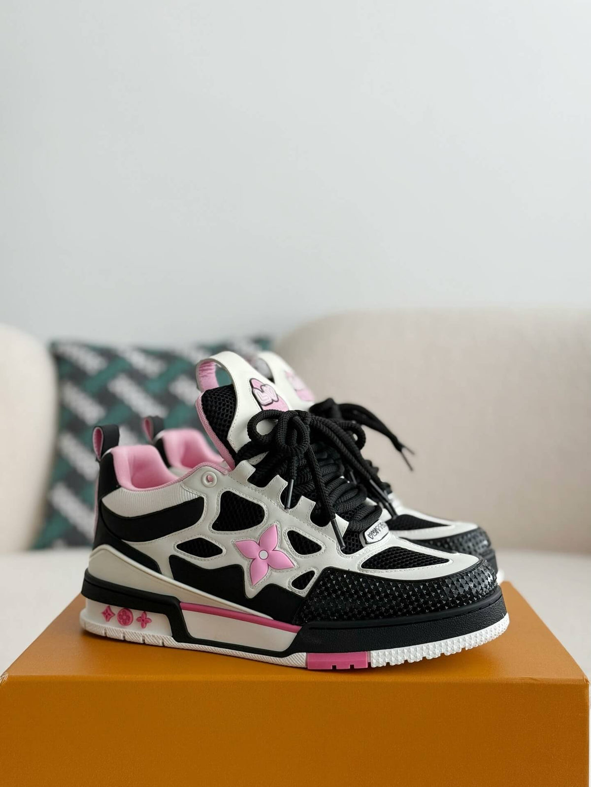 Louis Vuitton LV Skate Sneaker Black White Pink
