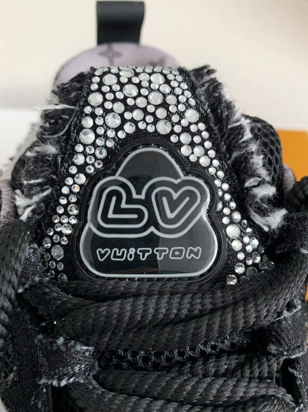 Louis Vuitton LV Skate Sneaker – Black Mesh with Strass Embellishments
