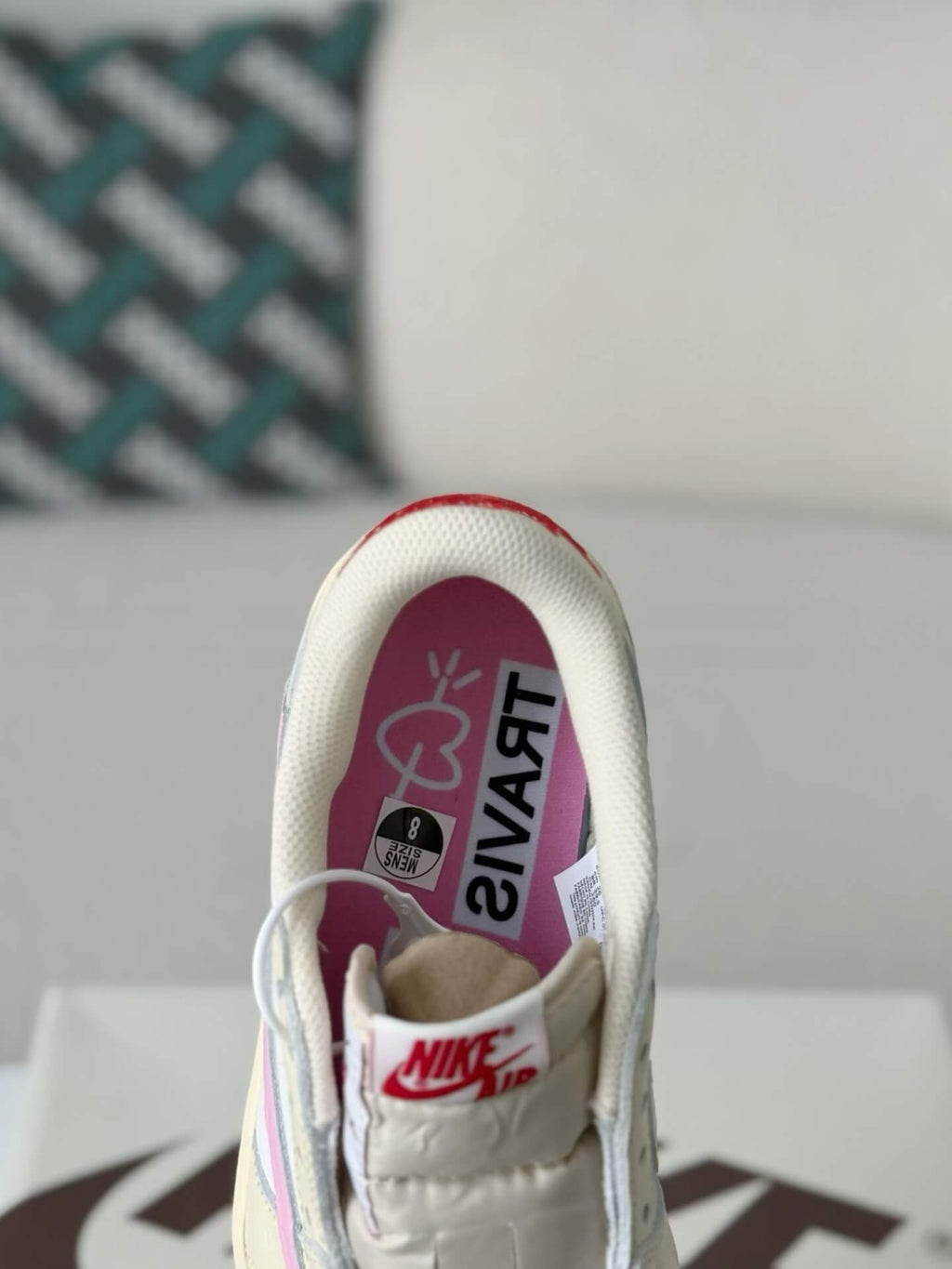 Travis Scott x Air Jordan 1 Low OG SP “Shy Pink” Sneakers – Cream, White & Pink