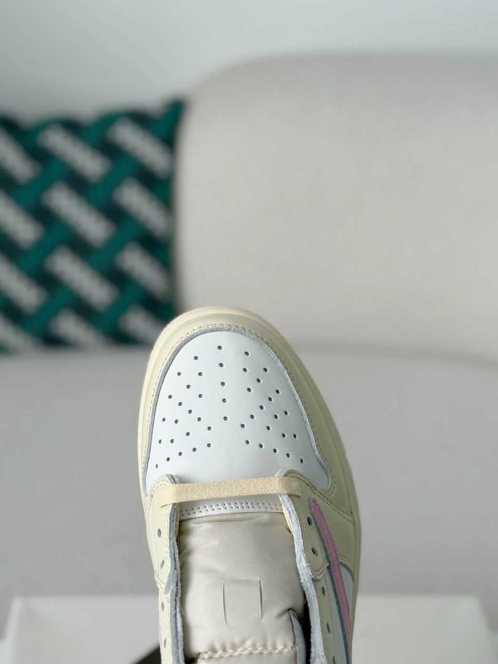 Travis Scott x Air Jordan 1 Low OG SP “Shy Pink” Sneakers – Cream, White & Pink