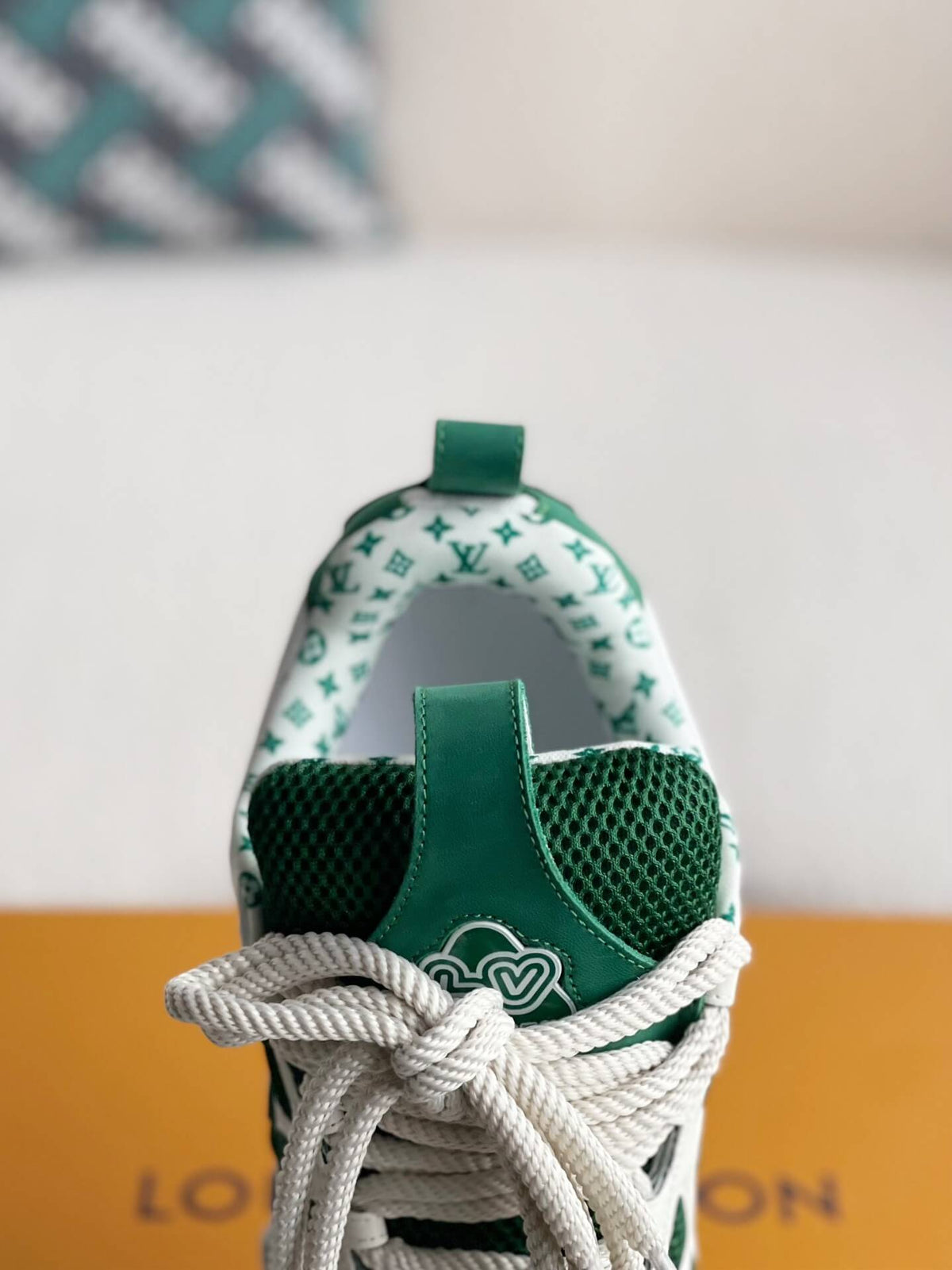 Louis Vuitton LV Skate Sneaker – Green & White Monogram Technical Mesh