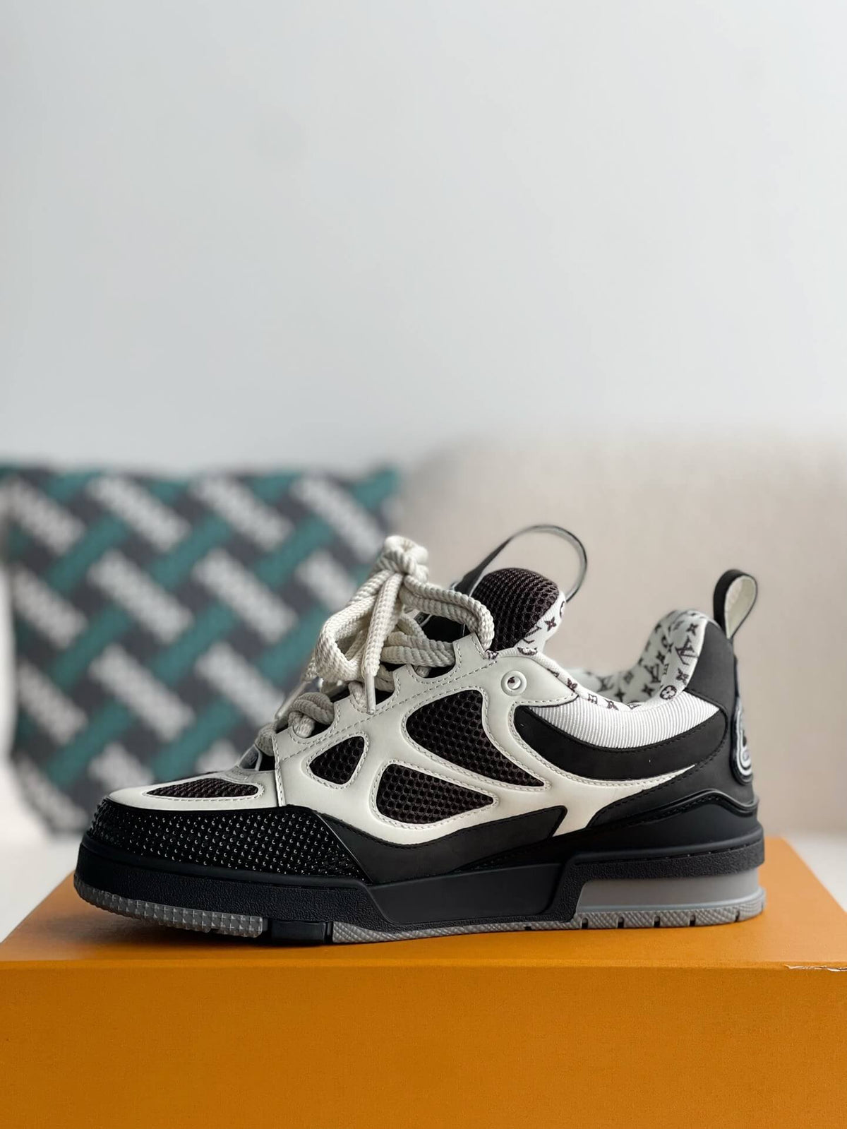 Louis Vuitton LV Skate Sneaker – Black & White Monogram Technical Mesh