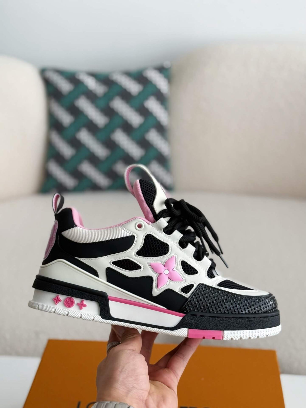 Louis Vuitton LV Skate Sneaker Black White Pink