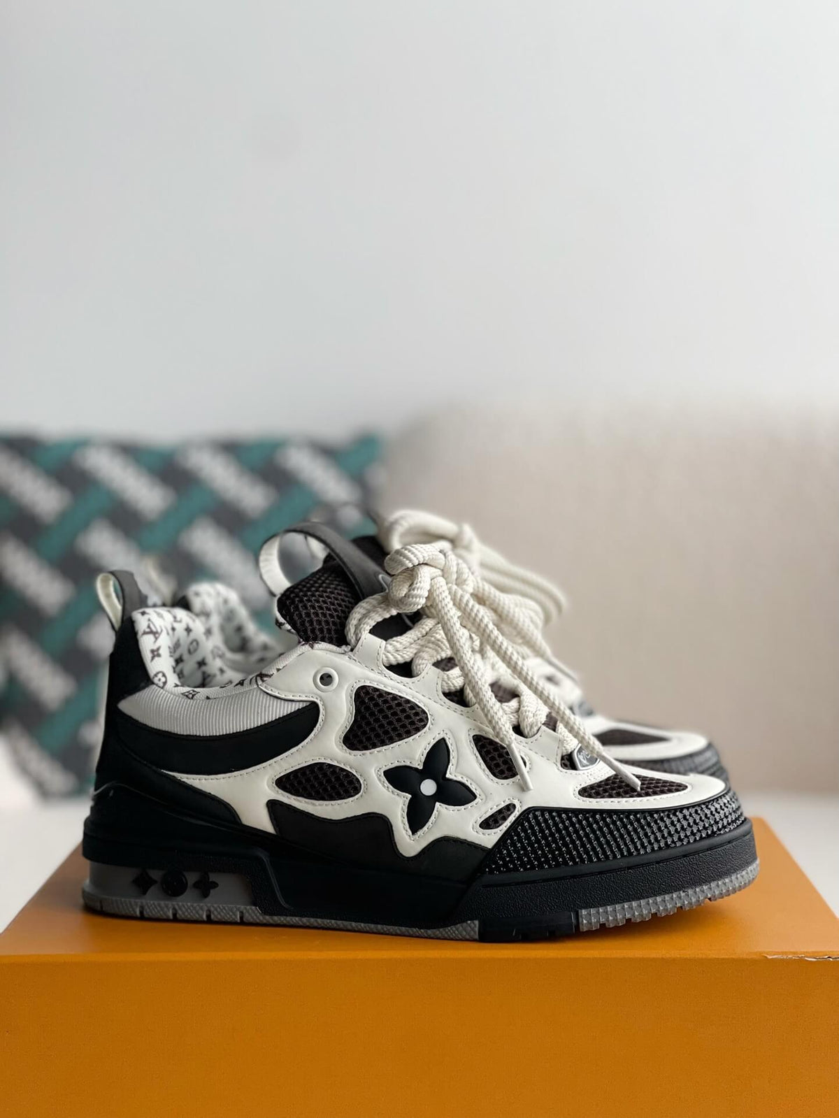 Louis Vuitton LV Skate Sneaker – Black & White Monogram Technical Mesh
