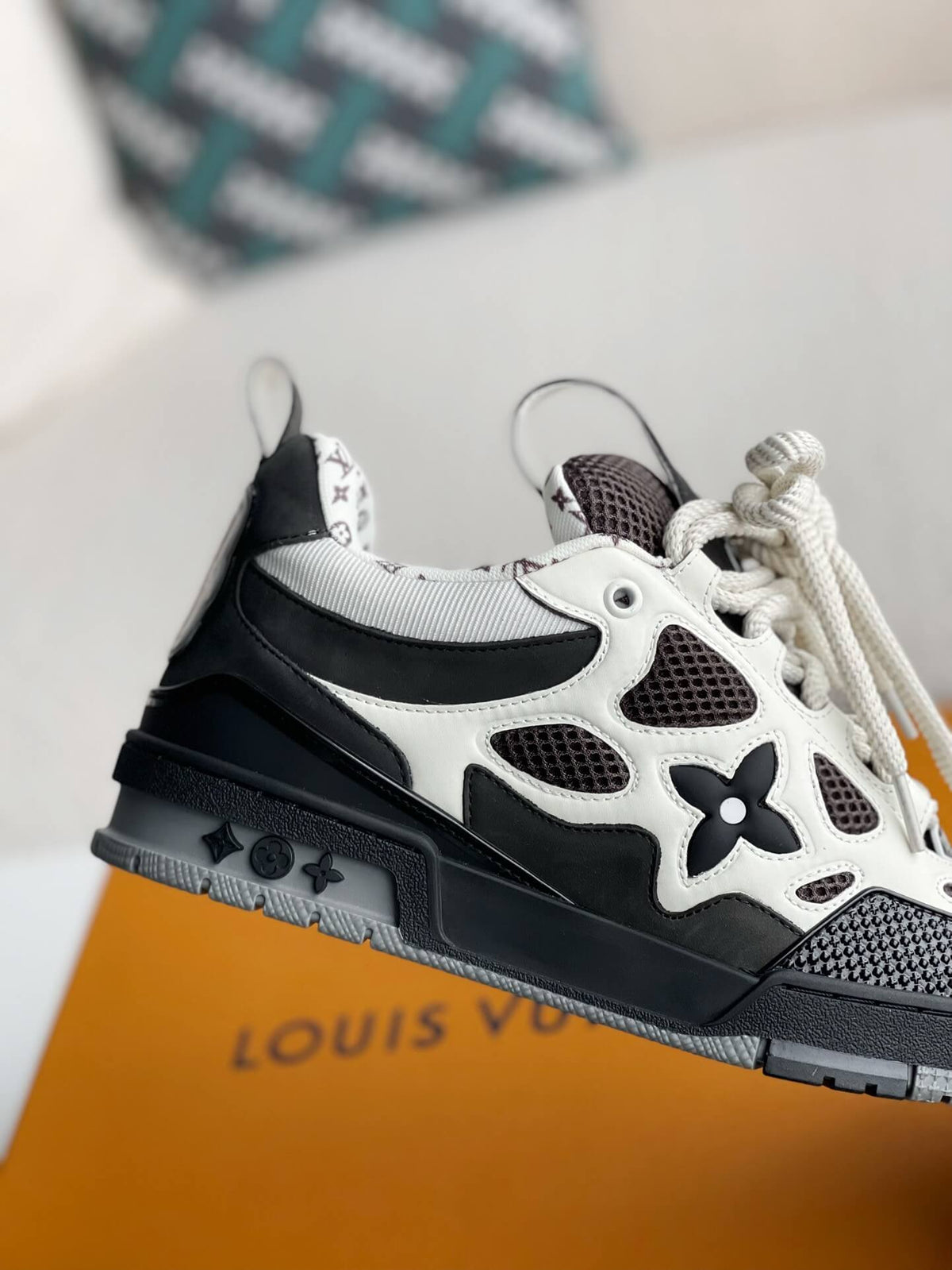 Louis Vuitton LV Skate Sneaker – Black & White Monogram Technical Mesh
