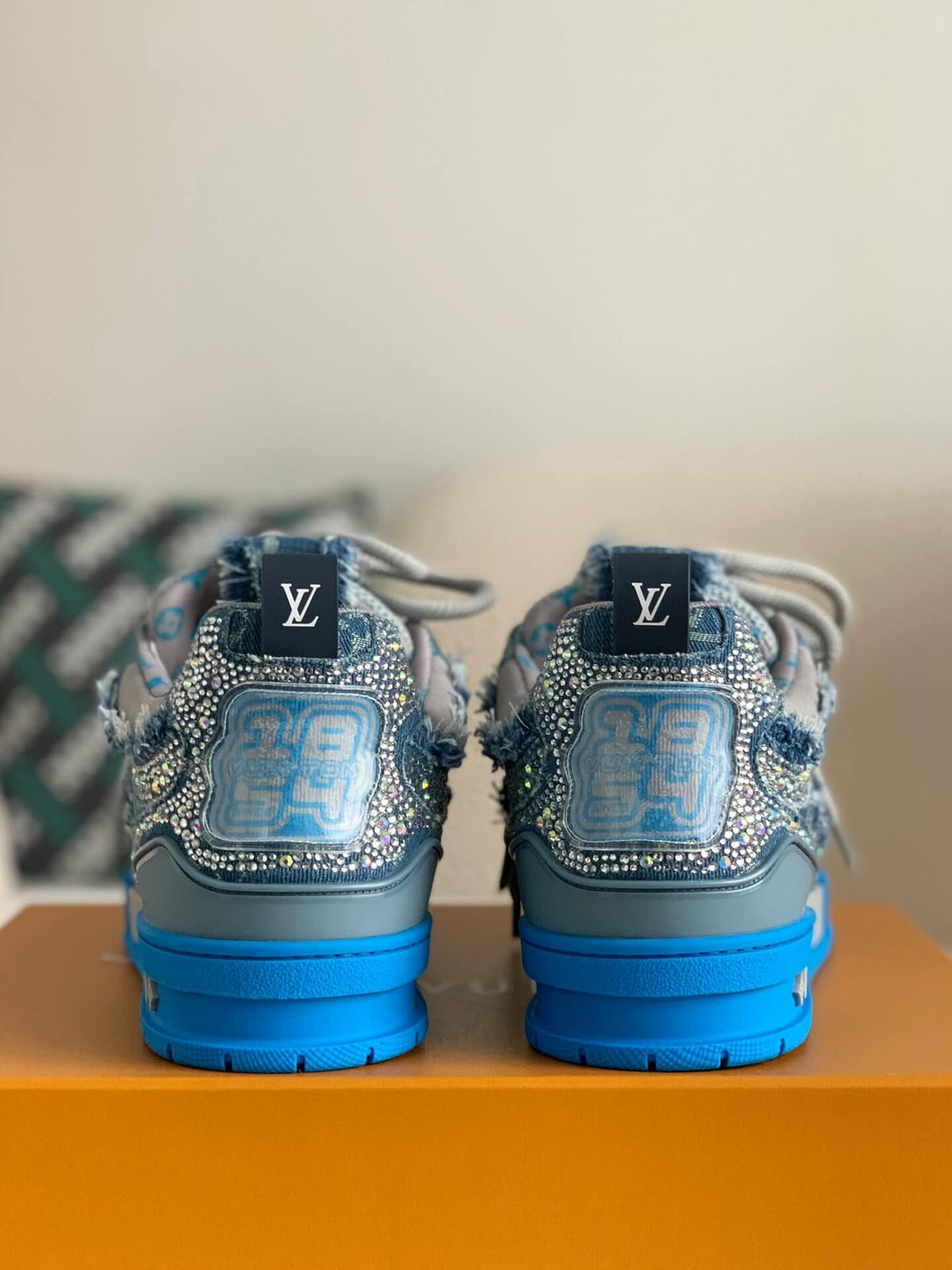 Louis Vuitton LV Skate Sneaker – Blue Monogram Denim with Strass Embellishments