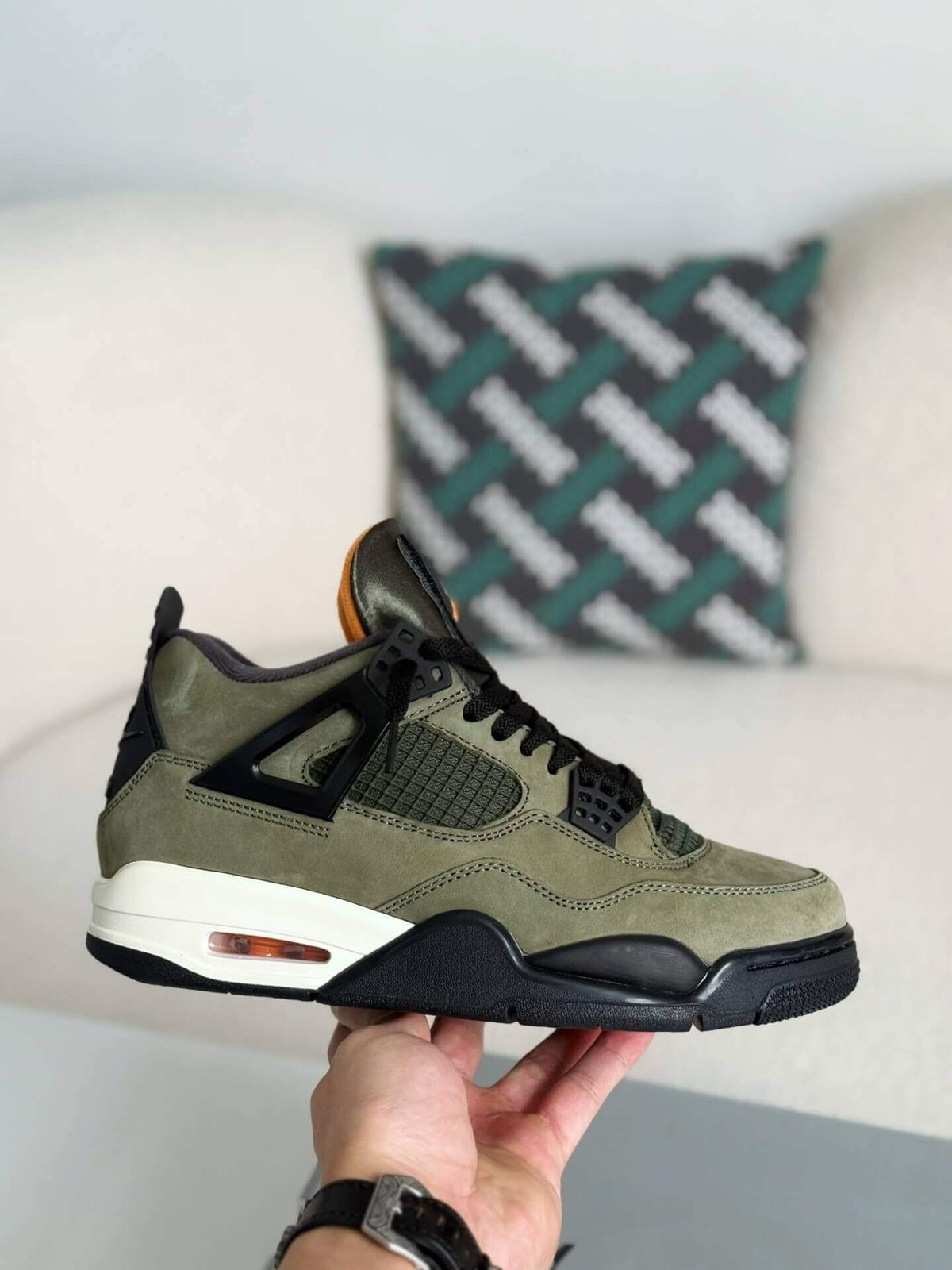 Undefeated x Air Jordan 4 Retro – Olive and Black