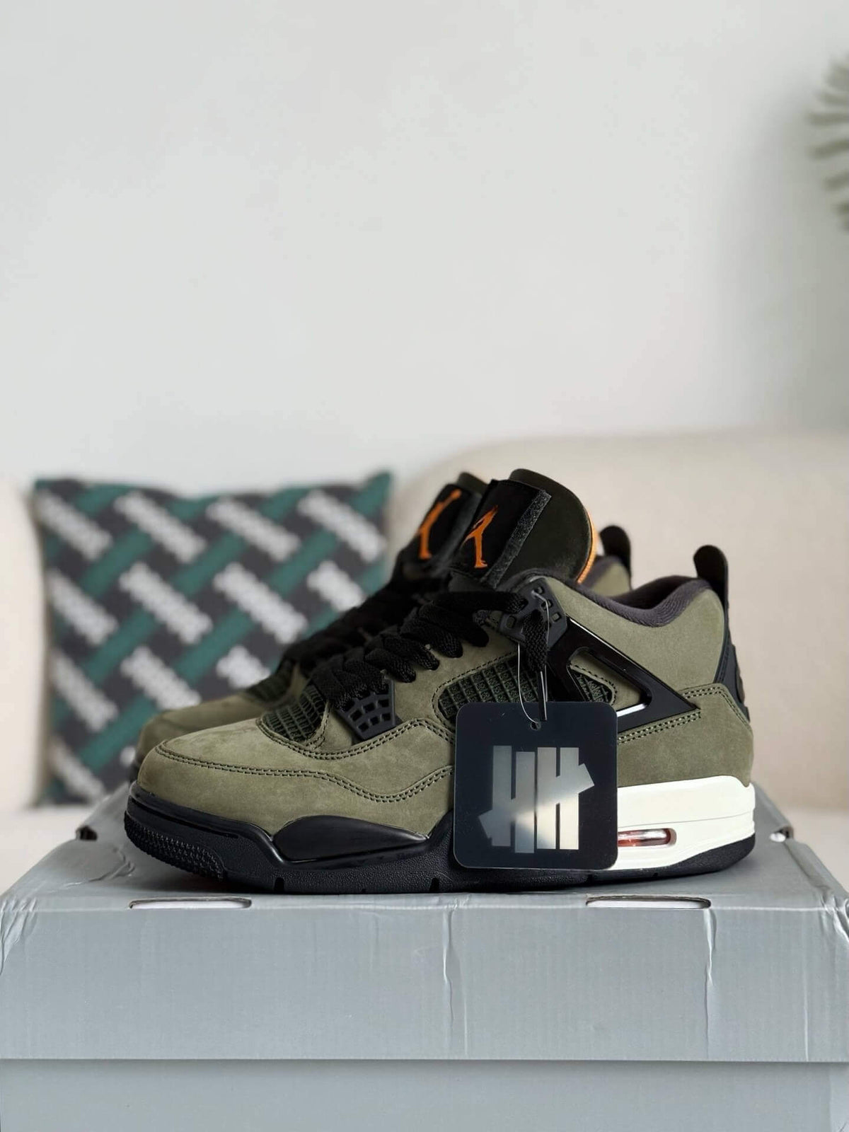 Undefeated x Air Jordan 4 Retro – Olive and Black