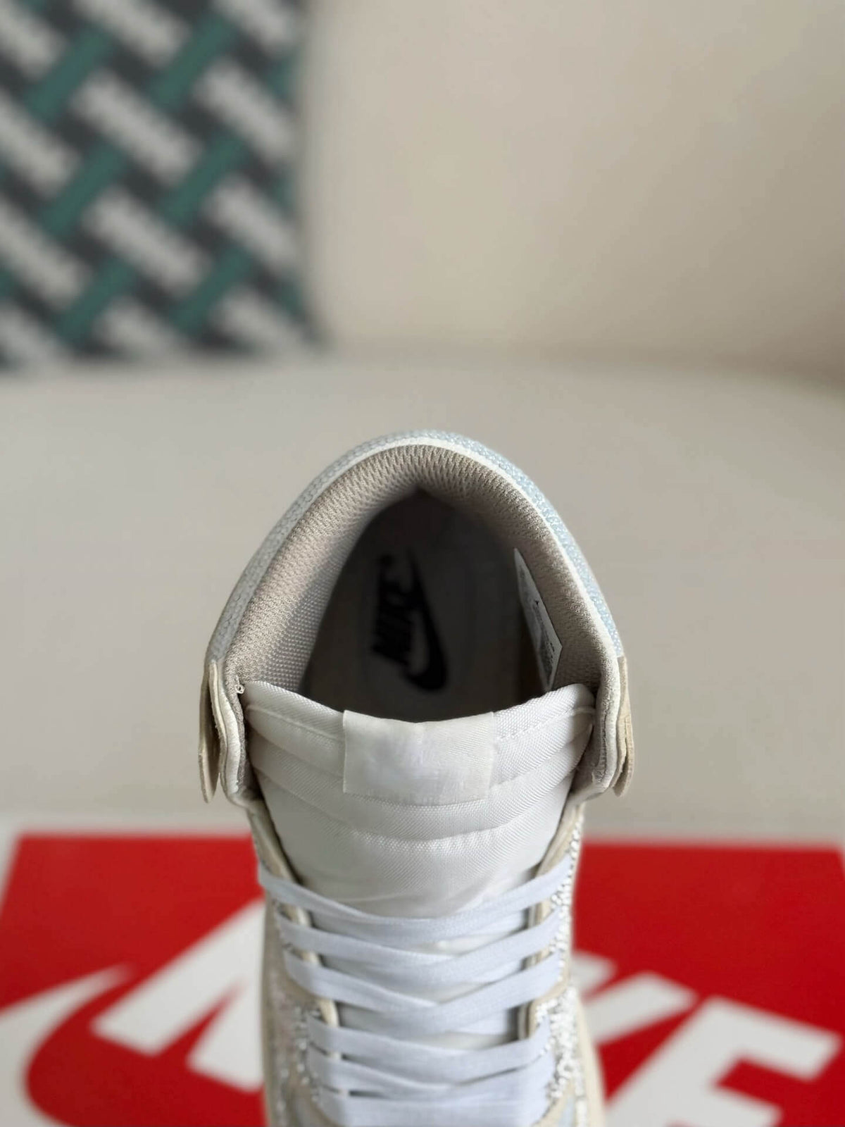 White & Silver Air Jordan 1 ‘Diamond Dust’ Custom