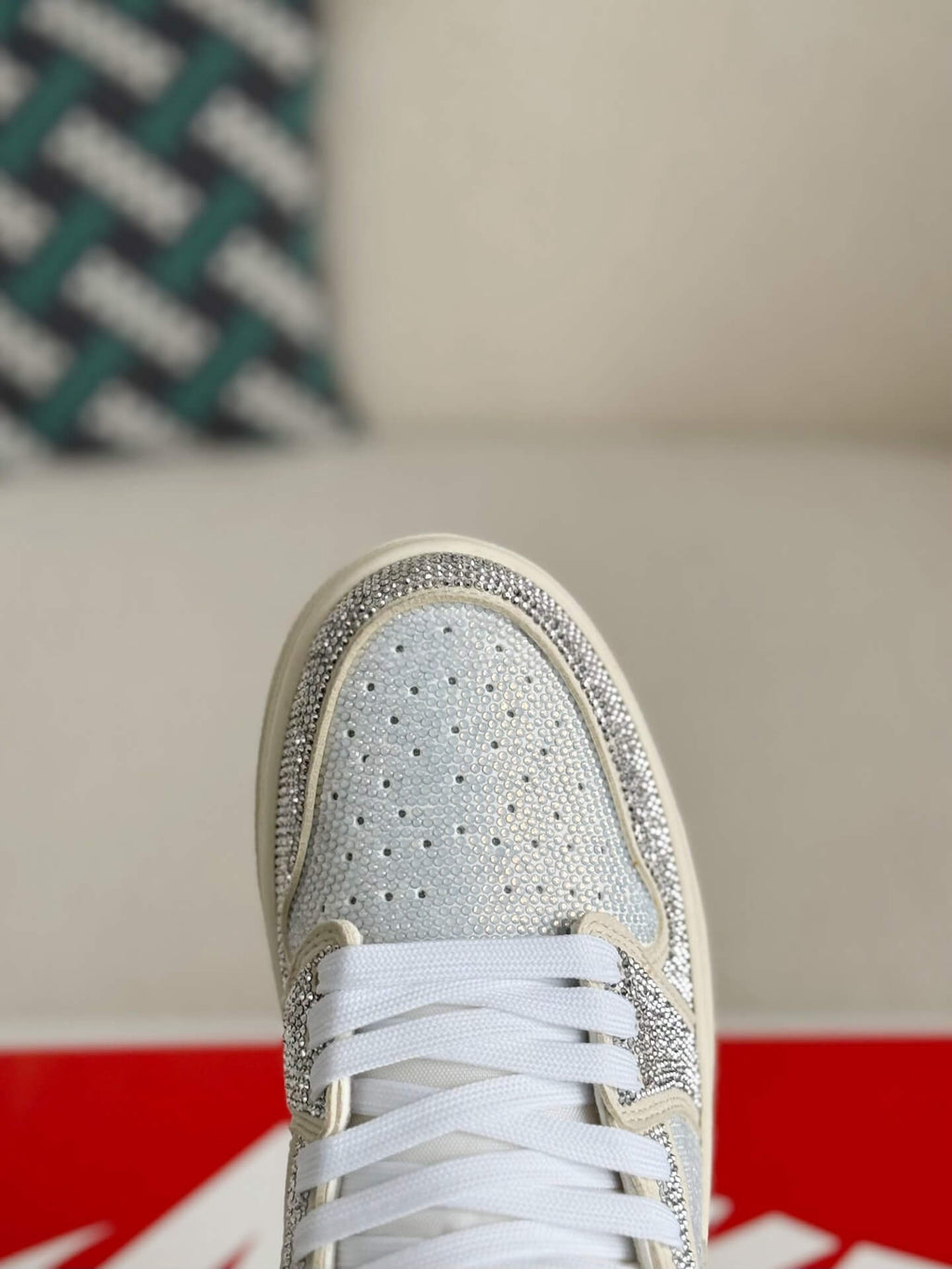 White & Silver Air Jordan 1 ‘Diamond Dust’ Custom