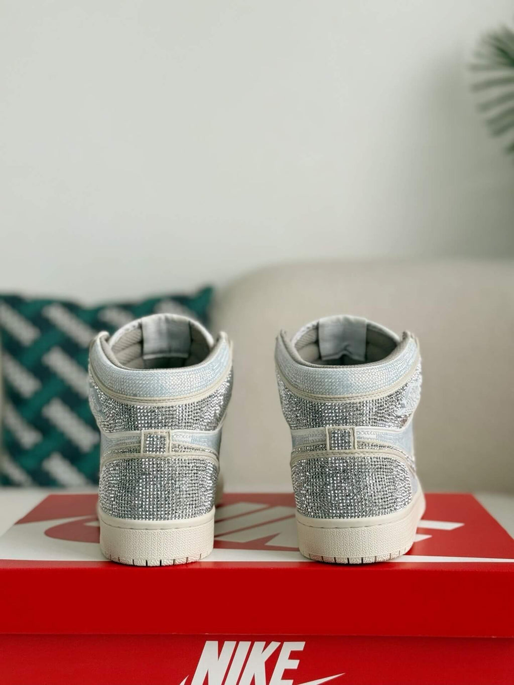 White & Silver Air Jordan 1 ‘Diamond Dust’ Custom