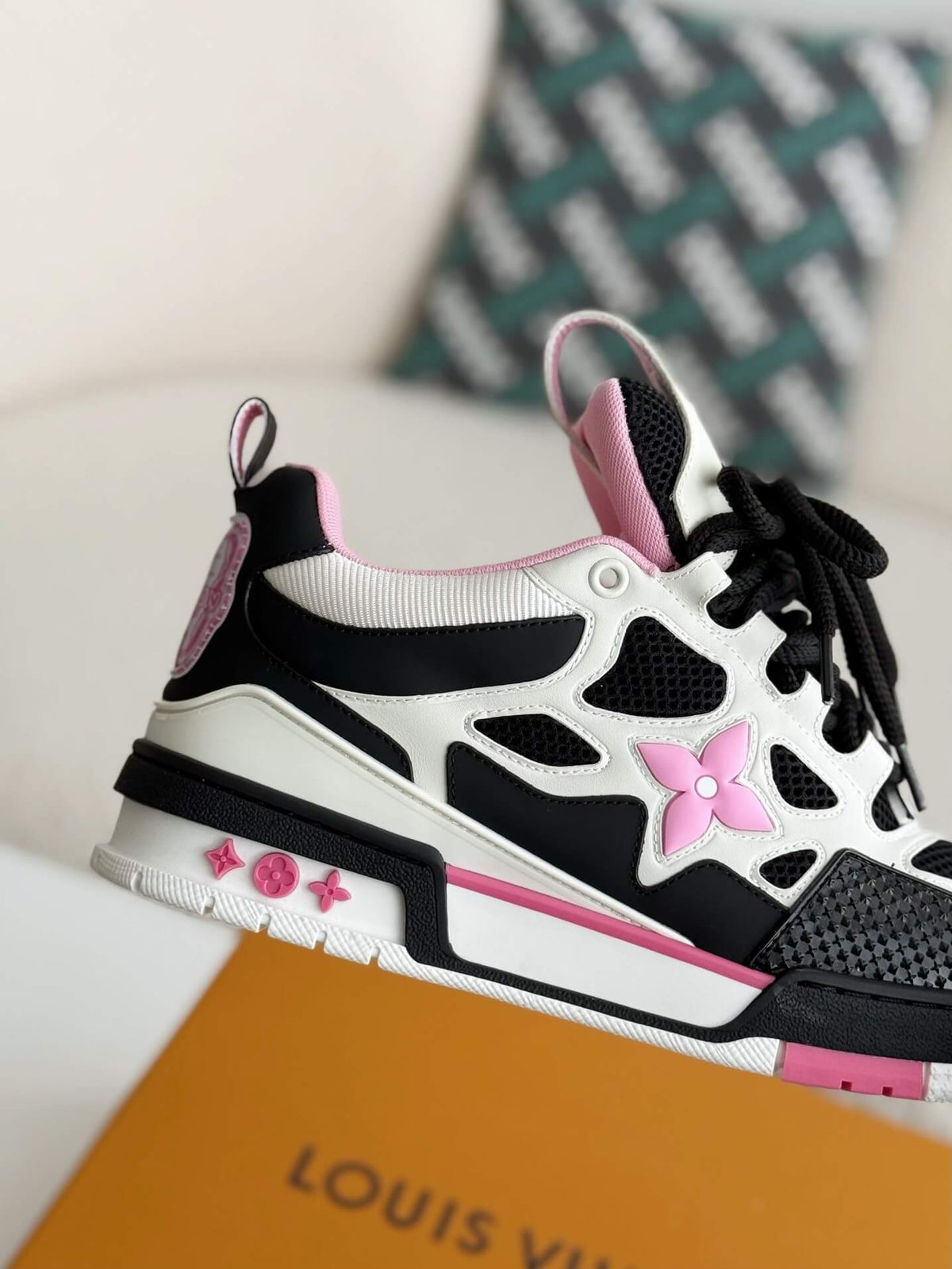 Louis Vuitton LV Skate Sneaker Black White Pink