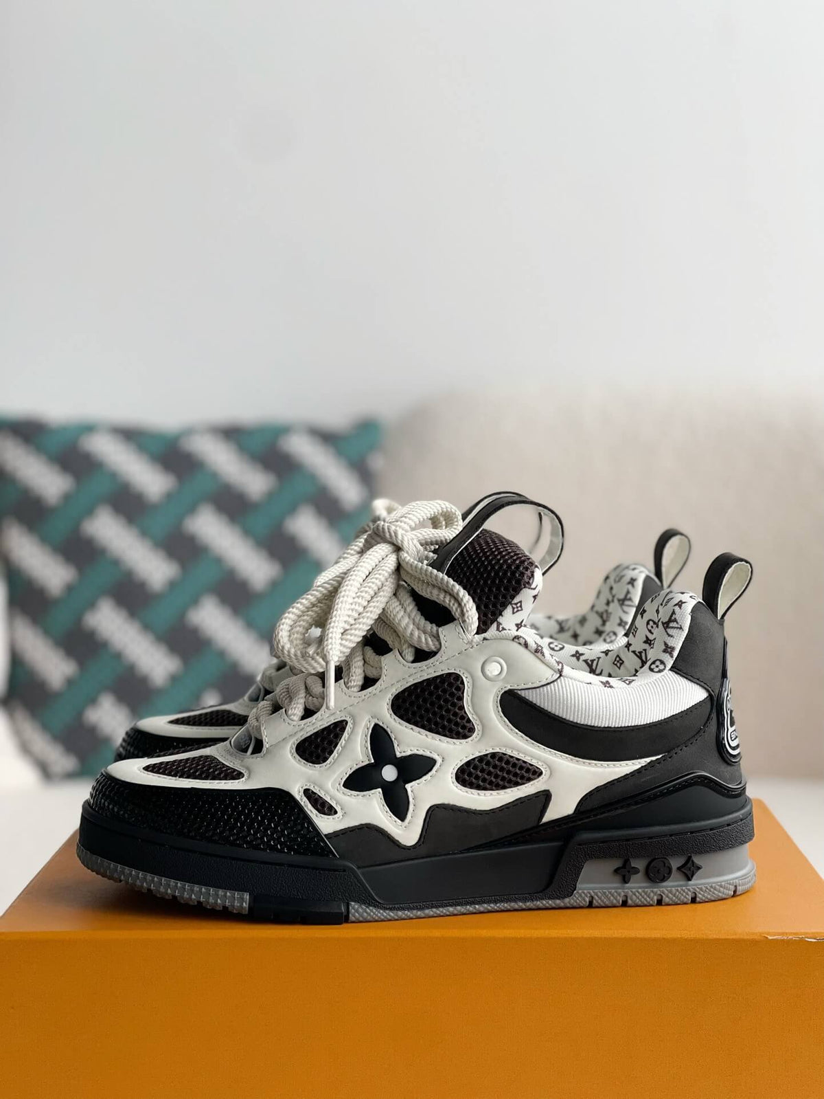 Louis Vuitton LV Skate Sneaker – Black & White Monogram Technical Mesh