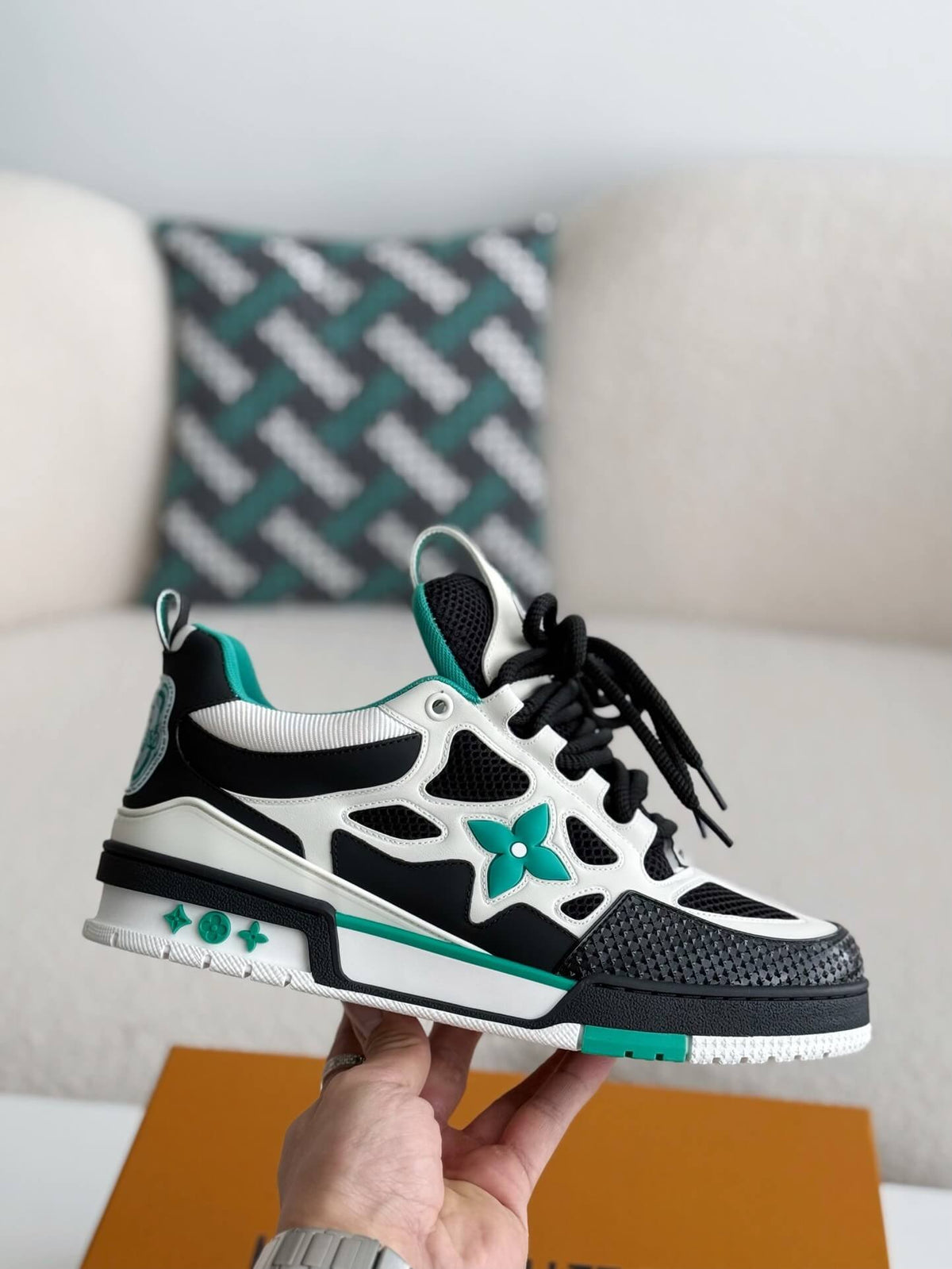 Louis Vuitton LV Skate Sneaker Black White Green