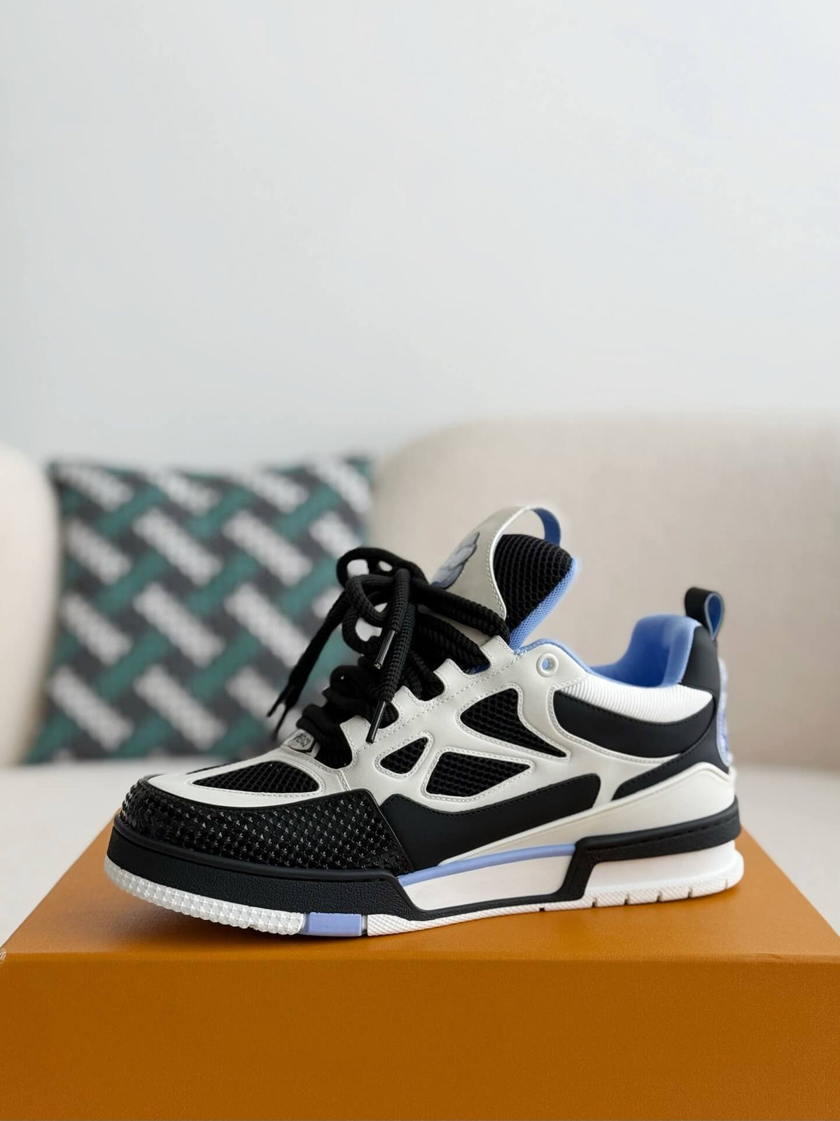 Louis Vuitton LV Skate Sneaker Black White Light Blue