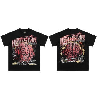 Hellstar American High Street Vintage Short-Sleeve Trendy T-Shirt