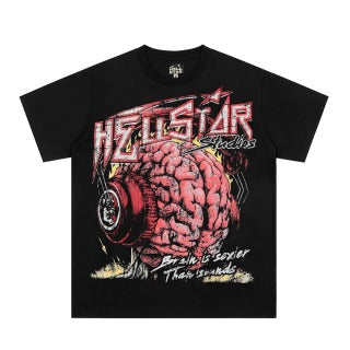 Hellstar American High Street Vintage Short-Sleeve Trendy T-Shirt