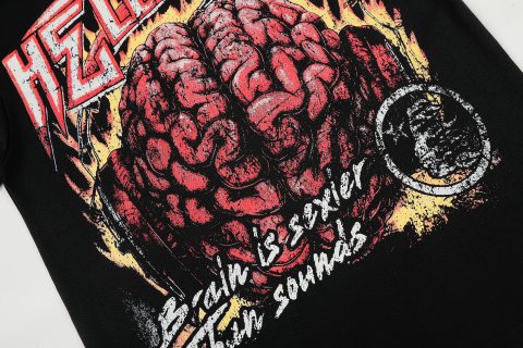 Hellstar American High Street Vintage Short-Sleeve Trendy T-Shirt