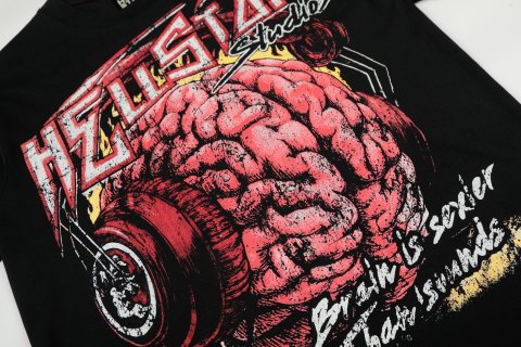 Hellstar American High Street Vintage Short-Sleeve Trendy T-Shirt