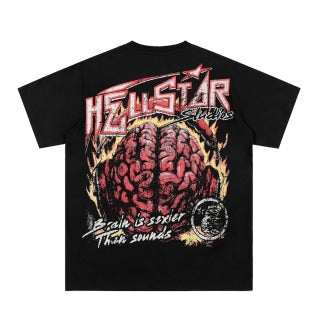 Hellstar American High Street Vintage Short-Sleeve Trendy T-Shirt