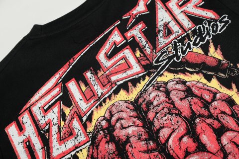 Hellstar American High Street Vintage Short-Sleeve Trendy T-Shirt