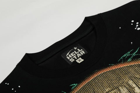 Hellstar American High Street Vintage Short-Sleeve Trendy T-Shirt