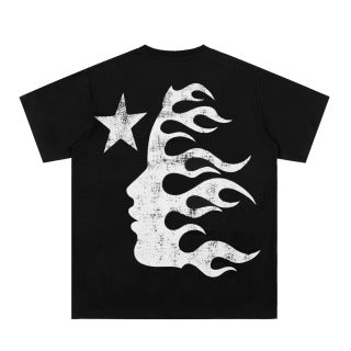 Hellstar American High Street Vintage Short-Sleeve Trendy T-Shirt