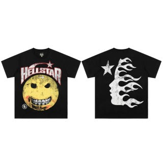 Hellstar American High Street Vintage Short-Sleeve Trendy T-Shirt