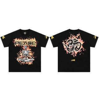 Hellstar American High Street Vintage Short-Sleeve Trendy T-Shirt