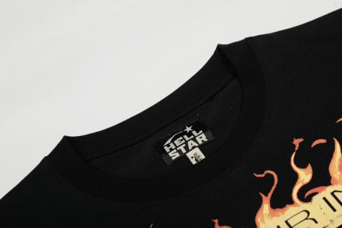 Hellstar American High Street Vintage Short-Sleeve Trendy T-Shirt