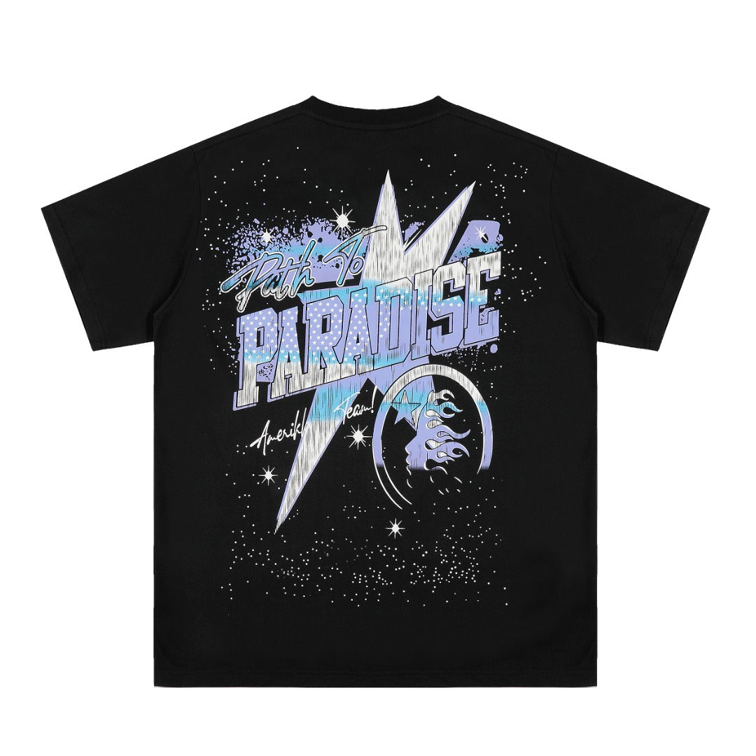 Hellstar American High Street Vintage Short-Sleeve Trendy T-Shirt