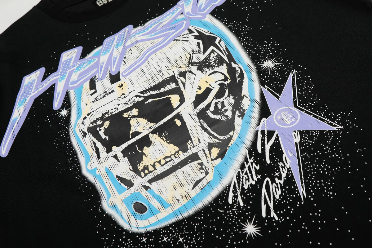 Hellstar American High Street Vintage Short-Sleeve Trendy T-Shirt