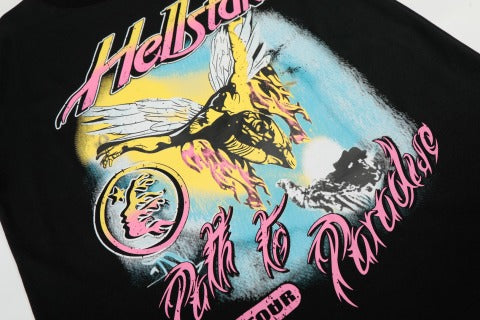 Hellstar American High Street Vintage Short-Sleeve Trendy T-Shirt