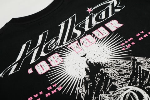 Hellstar American High Street Vintage Short-Sleeve Trendy T-Shirt