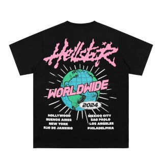 Hellstar American High Street Vintage Short-Sleeve Trendy T-Shirt